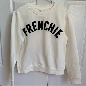 H&M ‘Frenchie’ White Sweatshirt